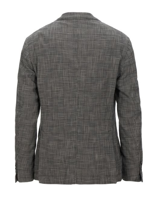 L.b.m. 1911 Gray Blazer Cotton, Silk for men