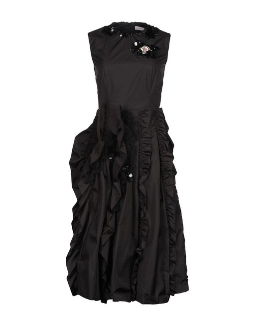 4 MONCLER SIMONE ROCHA Black Midi Dress