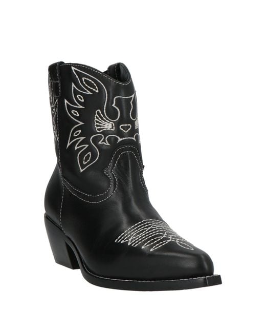 Le Silla Black Ankle Boots Leather
