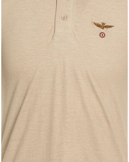 Aeronautica Militare Natural Sand Polo Shirt Cotton for men