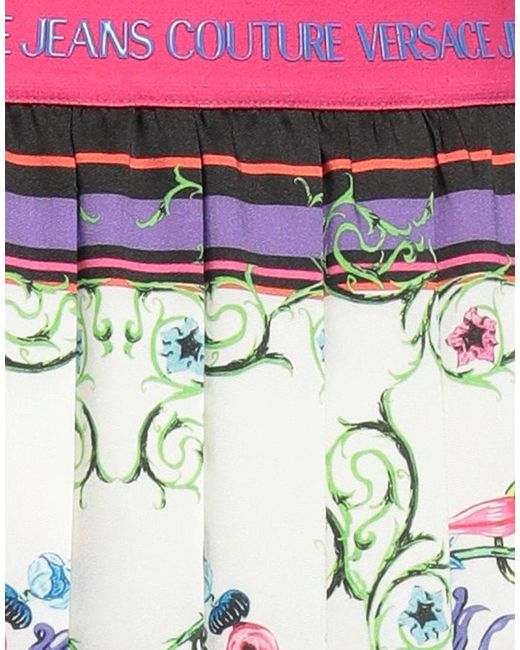 Versace Jeans Couture Gray Ivory Mini Skirt Polyester