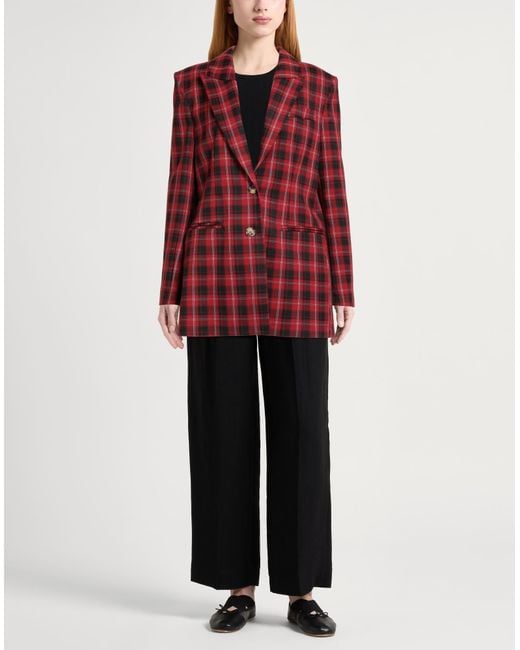 ViCOLO Red Blazer Polyester, Viscose, Elastane
