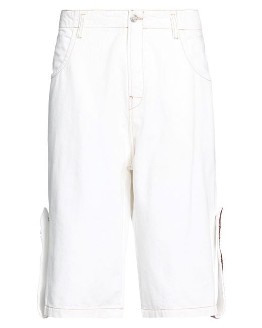 Bluemarble White Denim Shorts Cotton for men