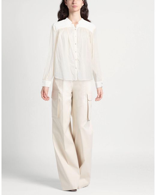 ALESSIA SANTI White Ivory Shirt Cotton, Viscose