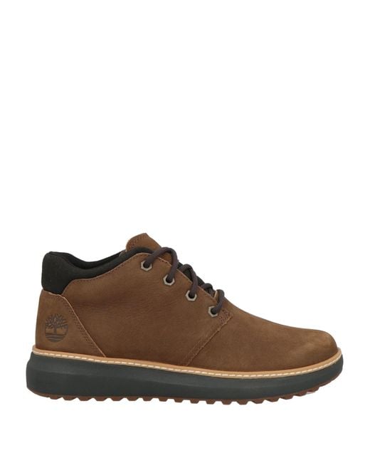 Timberland Brown Ankle Boots Leather, Textile Fibers for men
