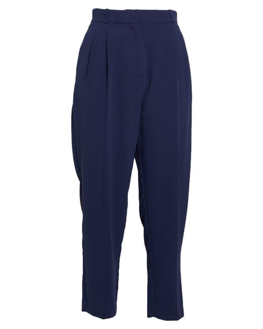 Elisabetta Franchi Blue Pants Polyester, Polyurethane