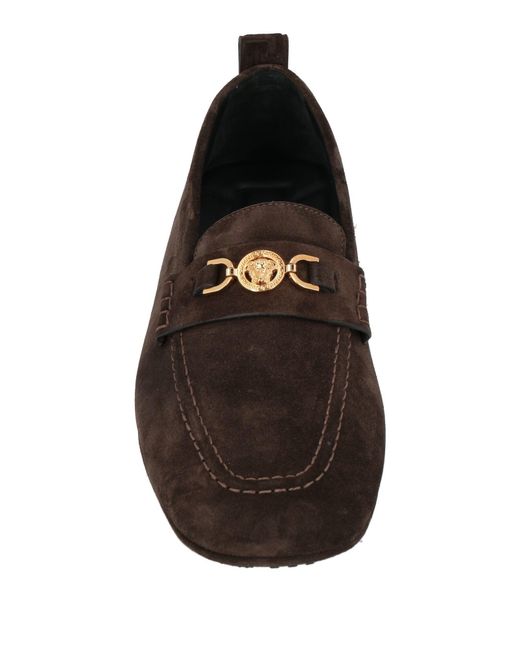 Versace Brown Dark Loafers Leather for men
