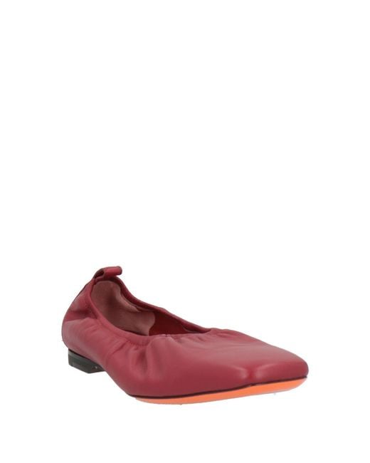 Santoni Red Ballet Flats
