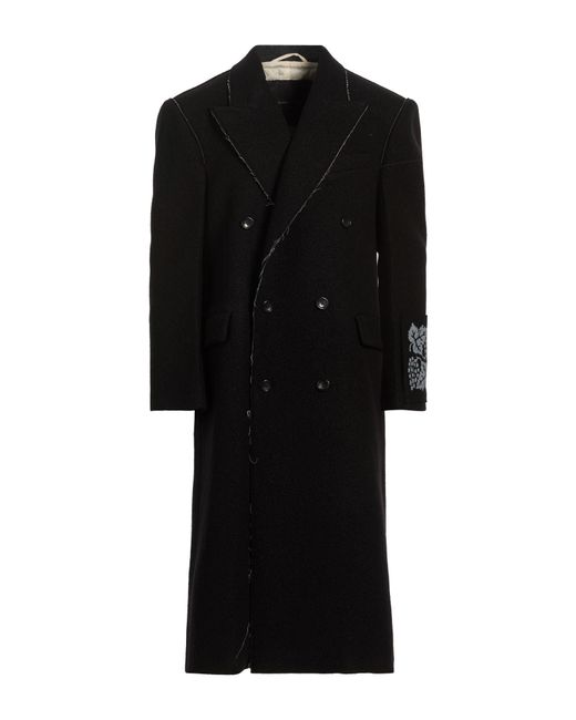 FEDERICO CINA Black Coat Wool for men
