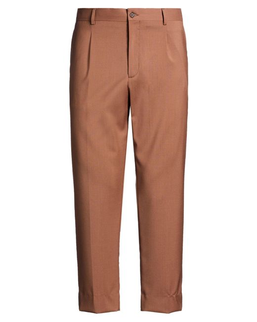 Costumein Brown Pants Virgin Wool for men