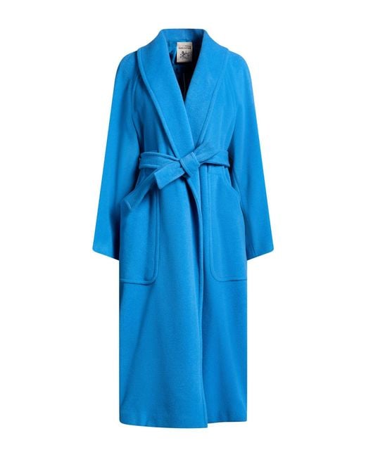 Semicouture Blue Coat Virgin Wool, Polyamide