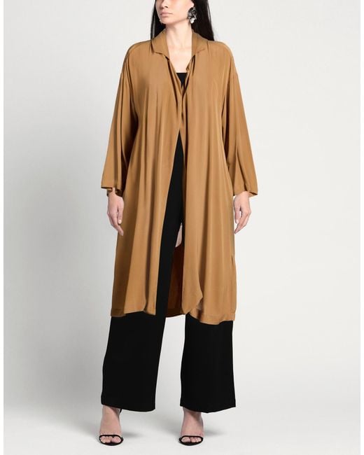 ALESSIA SANTI Brown Camel Overcoat & Trench Coat Viscose
