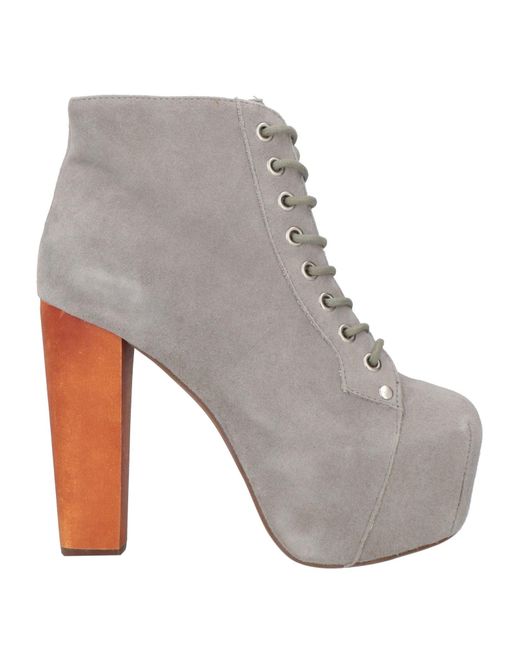 Jeffrey Campbell Gray Light Ankle Boots Leather