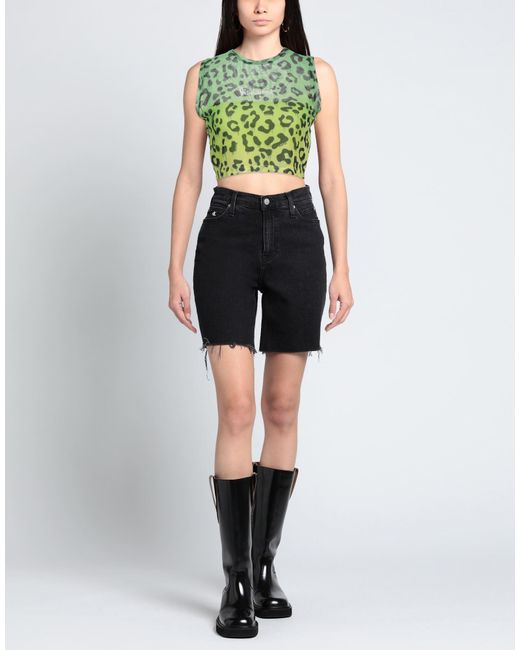 DISCLAIMER Green Lime Top Polyester, Elastane