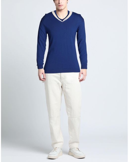 Grey Daniele Alessandrini Blue Sweater for men