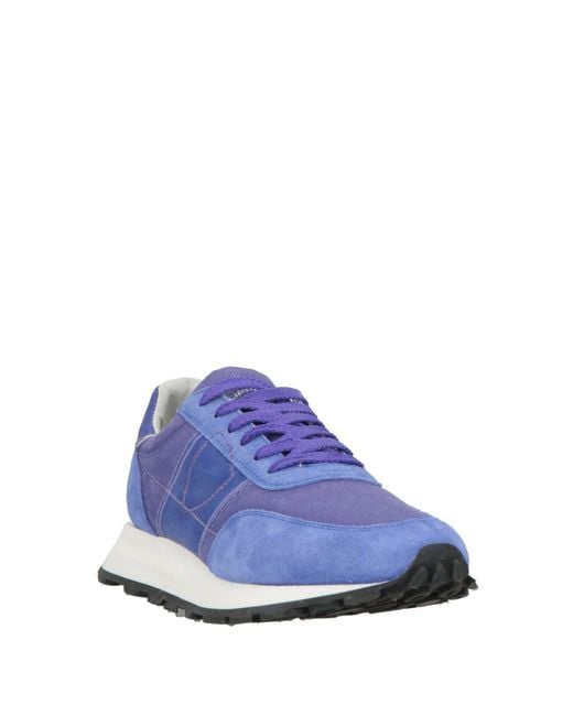 Philippe Model Blue Sneakers Leather, Synthetic Fibers