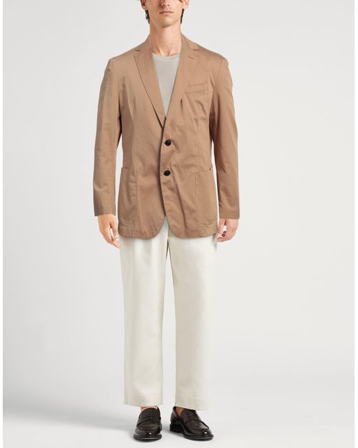Boss Brown Camel Blazer Cotton, Polyamide, Polyester, Elastane for men