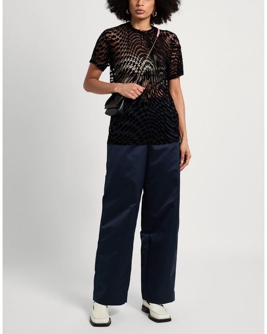 Mugler Black Two-Tone Tulle Crewneck T-Shirt