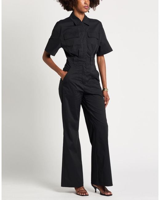 Dondup Black Jumpsuit Cotton, Polyamide, Elastane