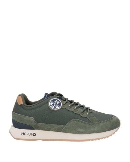 North Sails Green Sneakers Textile Fibers, Leather for men