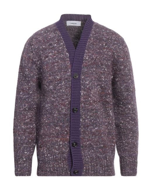 Lardini Purple Cardigan Wool, Alpaca Wool, Silk for men