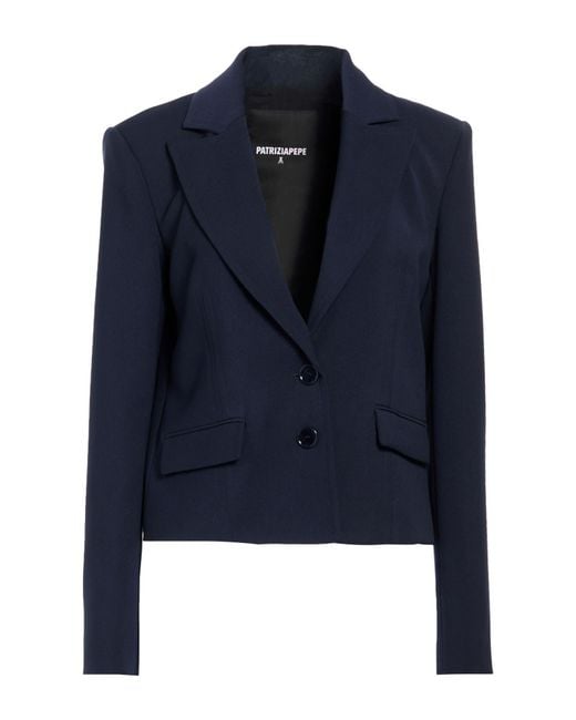 Patrizia Pepe Blue Midnight Blazer Polyester, Elastane