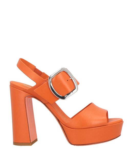 Santoni Orange Sandals Leather