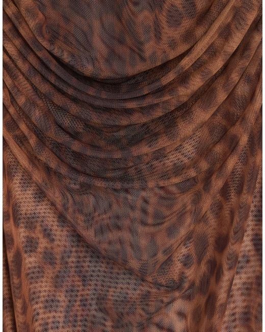 ViCOLO Brown Midi Dress Polyester, Elastane