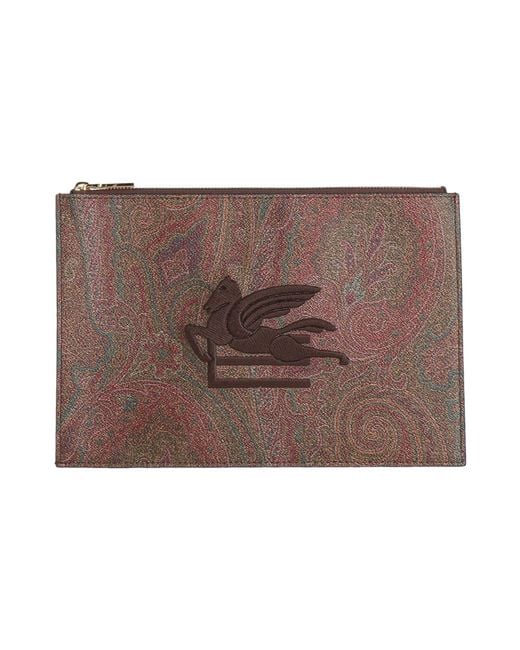 Etro Brown Chocolate Handbag Cotton, Polyester, Pvc