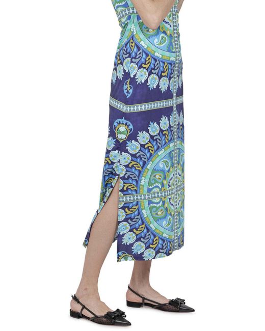Maliparmi Blue Midi-Kleid