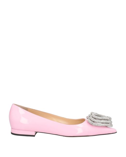 Mach & Mach Pink Ballet Flats Leather