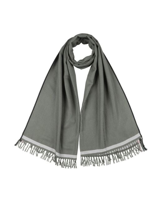 McQueen Gray Military Scarf Cashmere, Silk for men