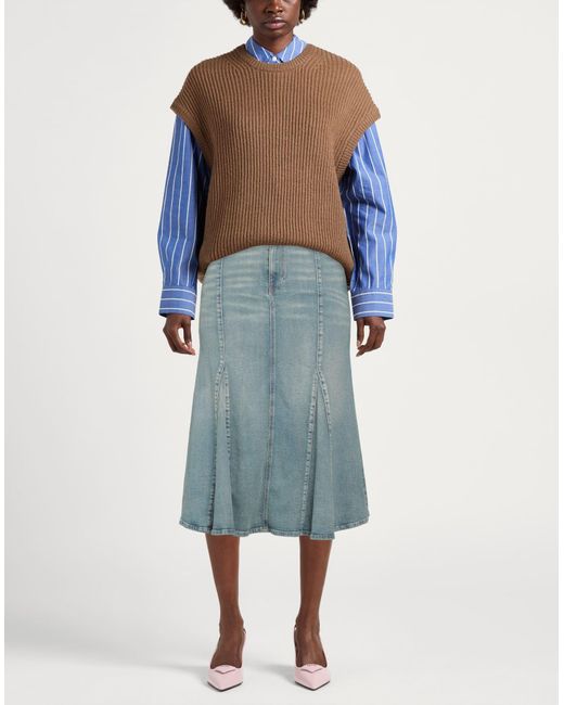 Ganni Blue Denim Skirt Organic Cotton, Recycled Cotton, Elastane