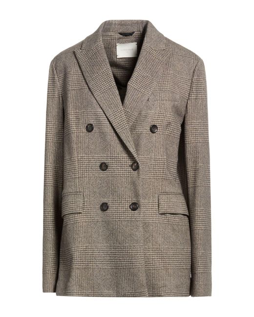 Circolo 1901 Brown Taupe Blazer Cotton, Elastane