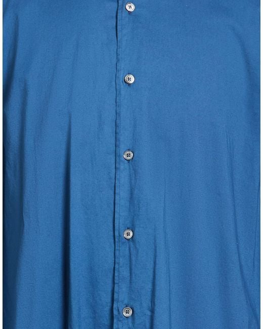 Fedeli Blue Shirt Cotton, Elastane for men