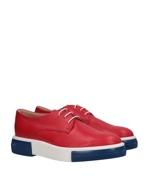 Pollini Red Lace-up Shoes