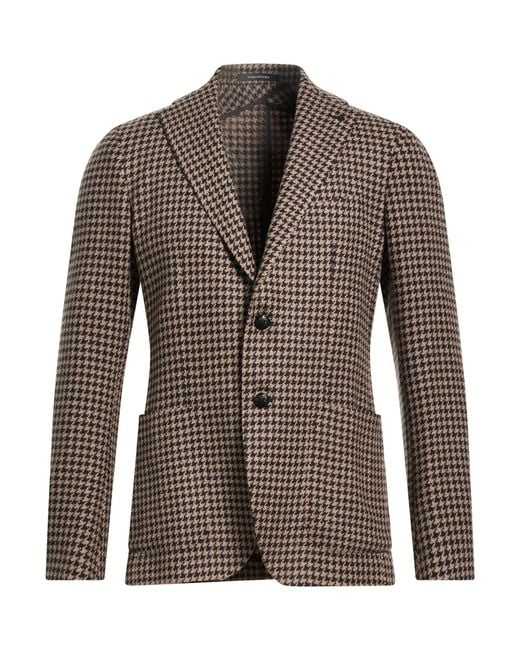 Tagliatore Brown Blazer Virgin Wool, Polyamide for men