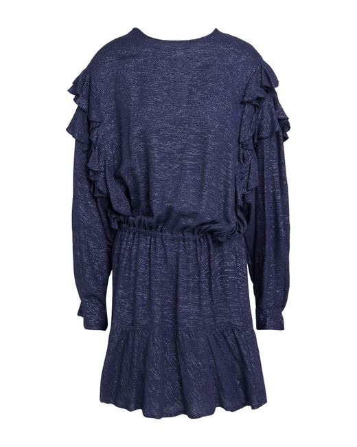 8pm Blue Mini Dress Viscose, Metallic Fiber, Polyamide