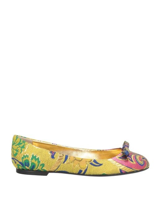 Dolce & Gabbana Green Ballet Flats Textile Fibers