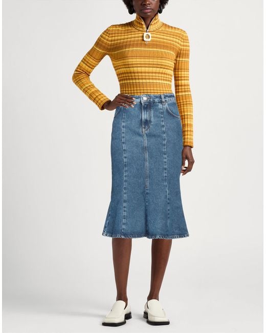 Pinko Blue Denim Skirt Cotton, Lyocell