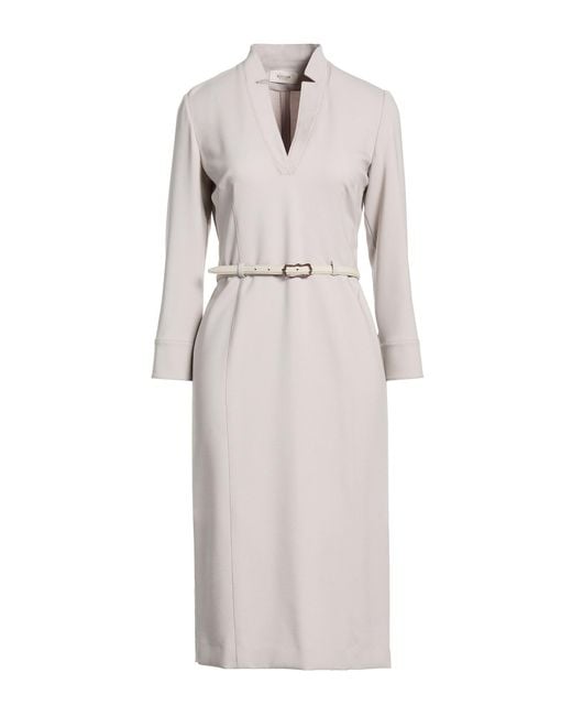 Agnona Gray Light Midi Dress Wool, Elastane