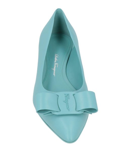 Ferragamo Blue Ballet Flats