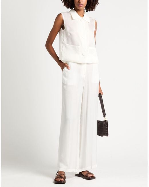 Jucca White Pants Viscose
