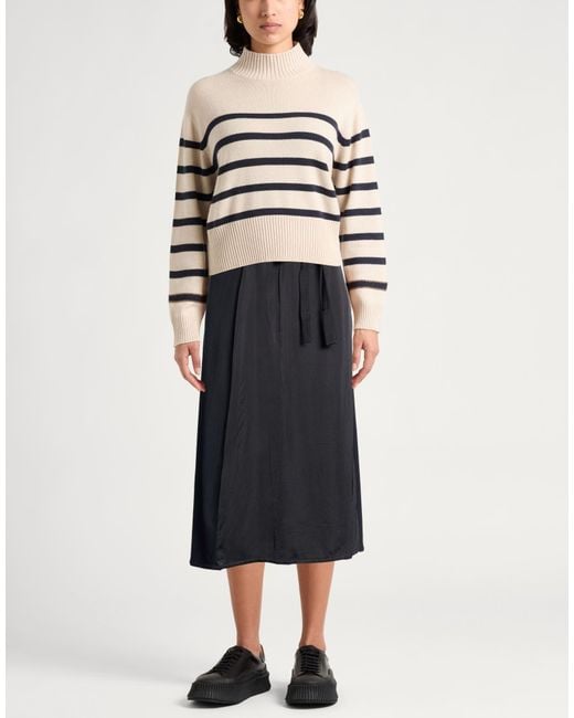 Majestic Filatures Black Midi Skirt Viscose, Elastane, Silk