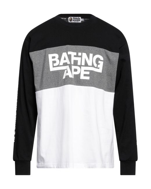 T-shirt di A Bathing Ape in Black da Uomo