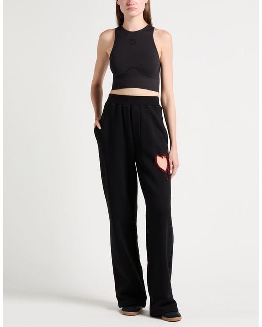 DSquared² Black Pants Cotton, Elastane, Glass