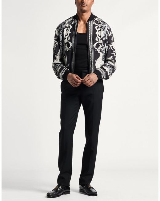 Versace Black Jacket Viscose, Polyester, Cotton, Elastane, Polyamide for men