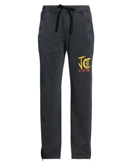 Just Cavalli Blue Charcoal Pants Cotton for men