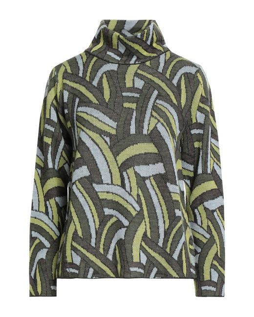 LUCKYLU  Milano Green Turtleneck Acrylic, Wool, Viscose, Metallic Polyester, Polyamide