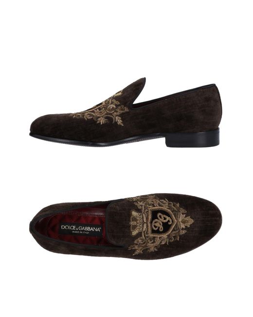 Dolce & Gabbana Black Dark Loafers Textile Fibers for men